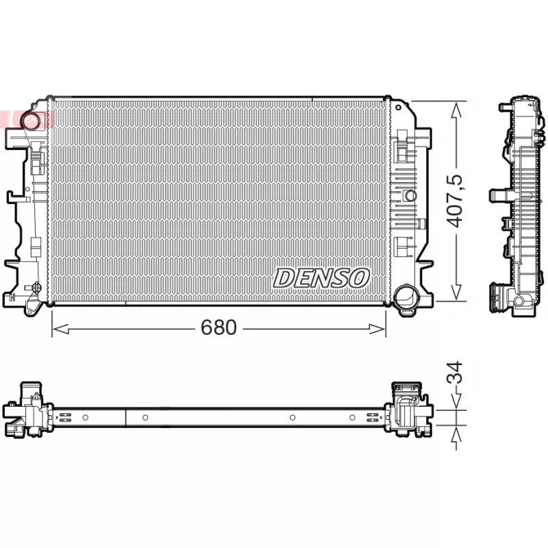 Radiateur, refroidissement du moteur DENSO DRM17117