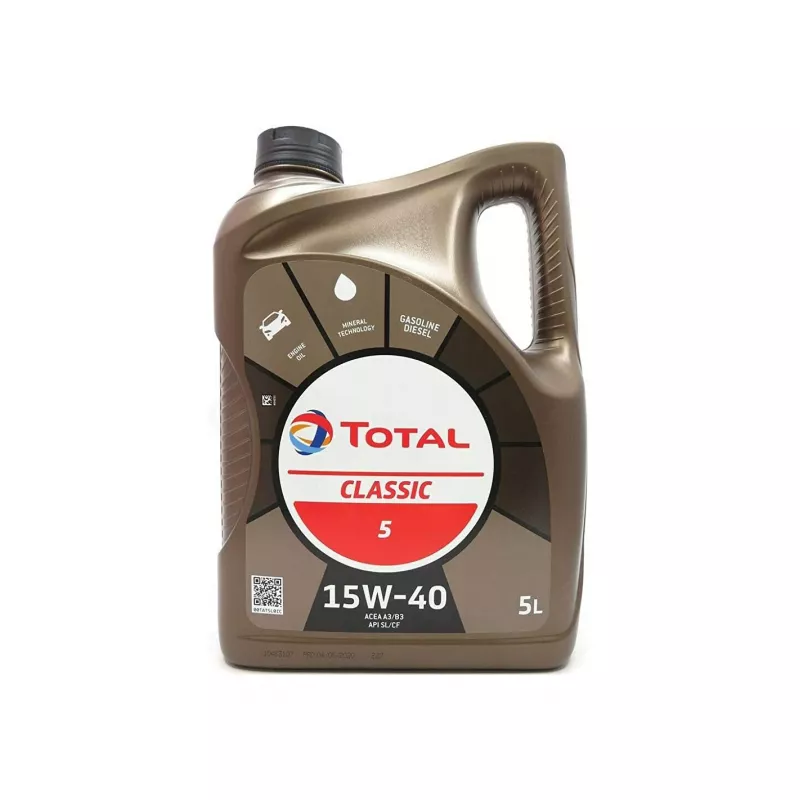 Huile moteur 15W-40 Classic 5 - 5L TOTAL 213692