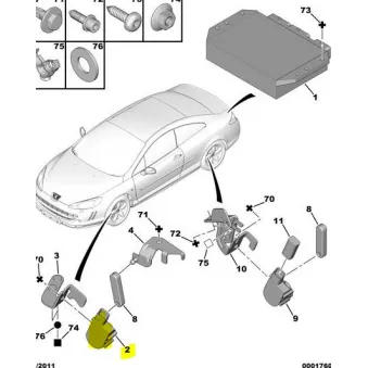 Capteur, correcteur de portée d'éclairage avant gauche OE 5273J7