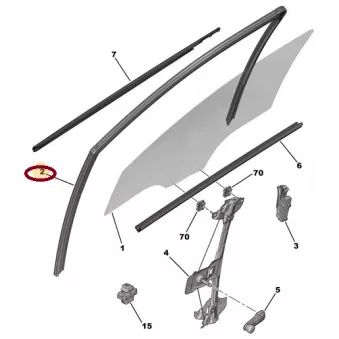 Joint Vitre De Portes Gauche OE 9675435980