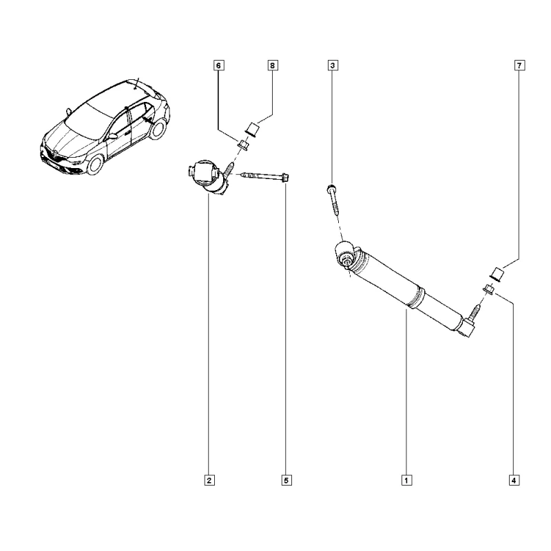 Jeu de 2 amortisseurs arrière OE 562103341R