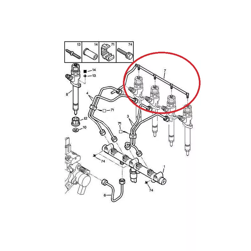 Tuyau, carburant de fuite OE 15730Q