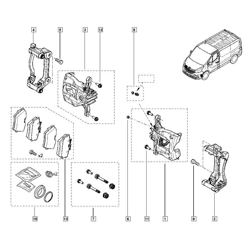 Kit de réparation, étrier de frein OE 411201691R