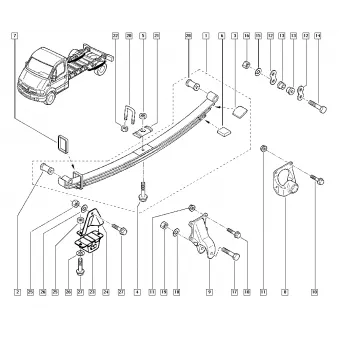 Coussinet de palier, ressort à lames OE 5010537365