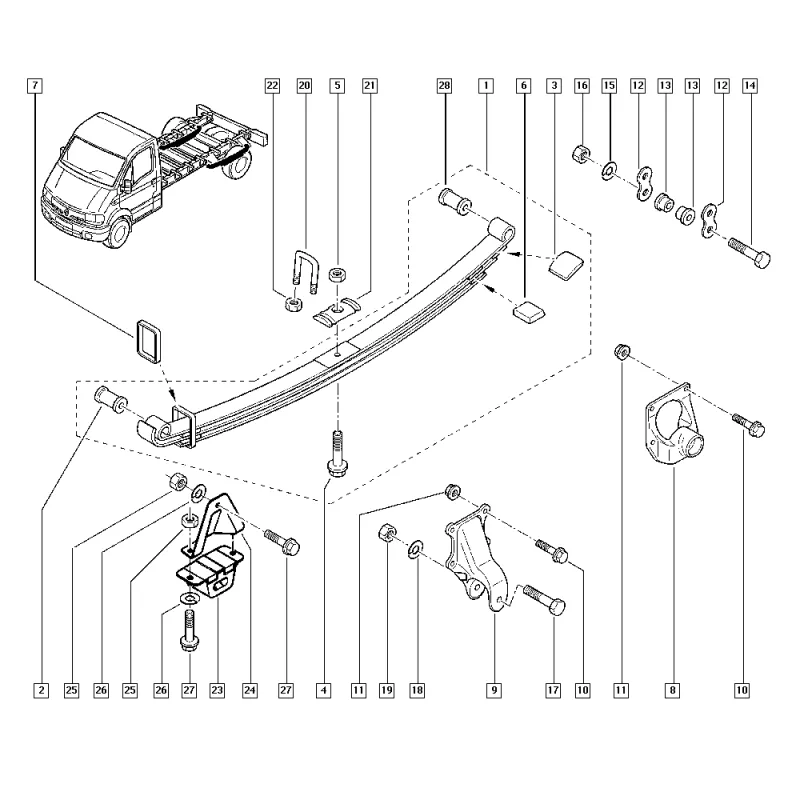 Coussinet de palier, ressort à lames OE 5010537365