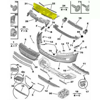 Suspension, grille de radiateur OE 7416Z8