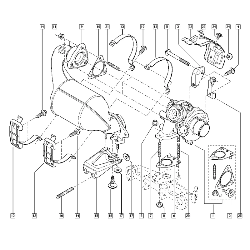 Kit de montage, turbo OE 7701478154