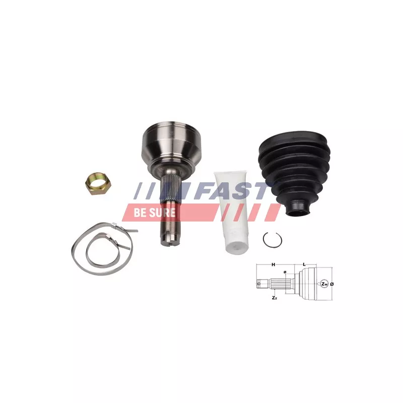 Embout de cardan avant (kit de réparation) FAST FT25080K