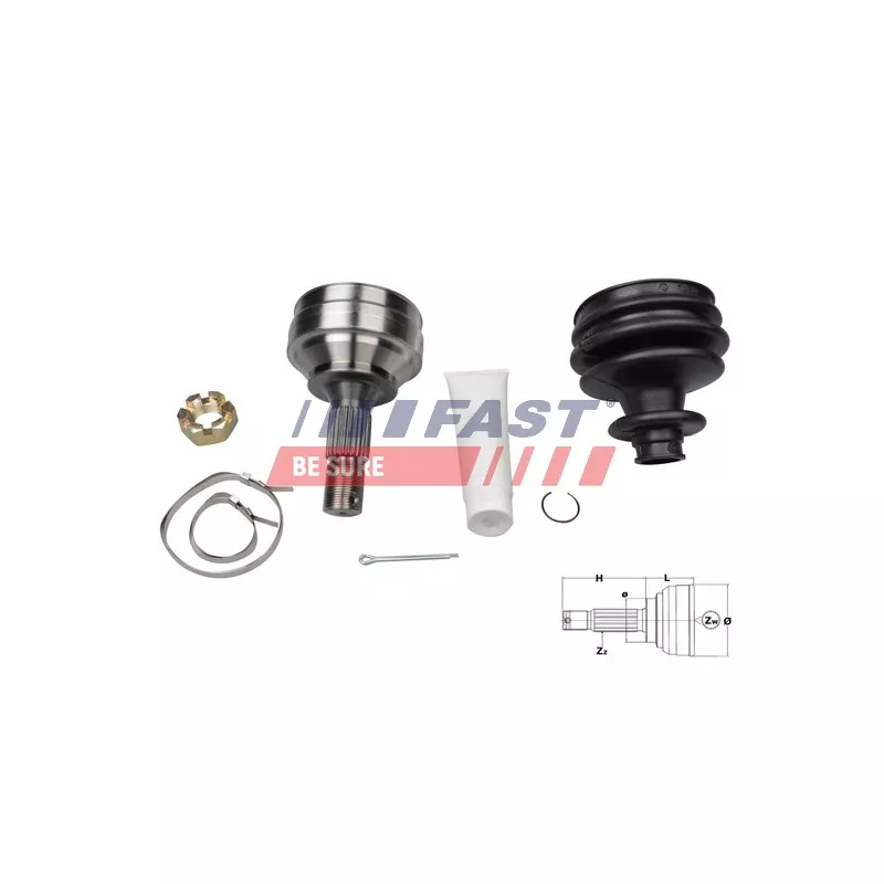 Embout de cardan avant (kit de réparation) FAST FT25089K