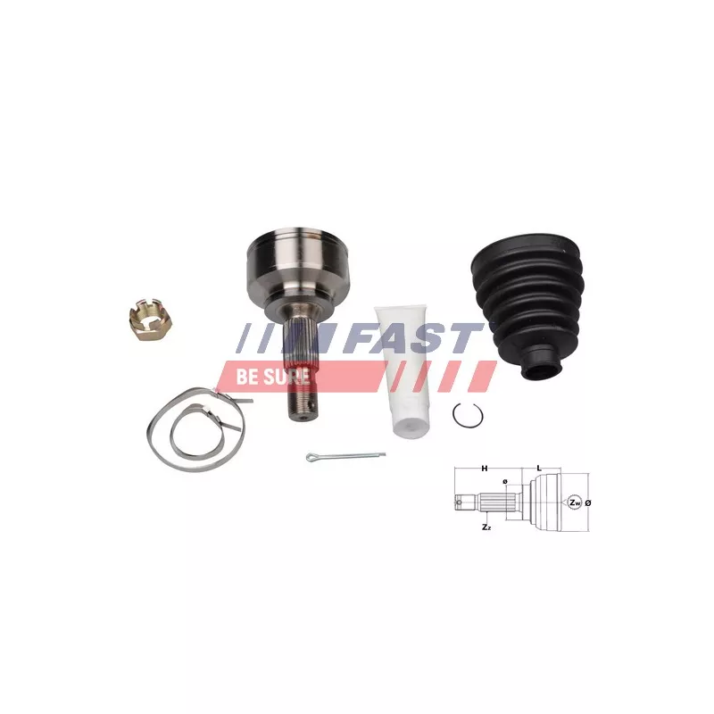 Embout de cardan avant (kit de réparation) FAST FT25090K