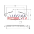 Jeu de 4 plaquettes de frein avant FAST FT29005 - Visuel 1