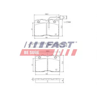 Jeu de 4 plaquettes de frein avant FAST FT29009