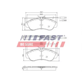 Jeu de 4 plaquettes de frein avant FAST FT29012