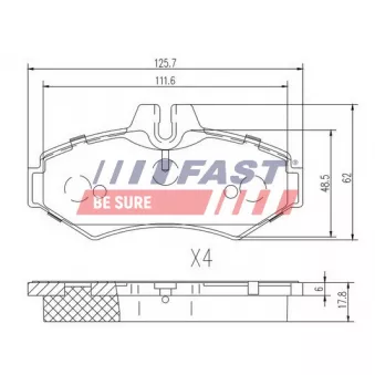 Jeu de 4 plaquettes de frein arrière FAST FT29014