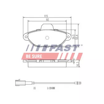 Jeu de 4 plaquettes de frein arrière FAST FT29084