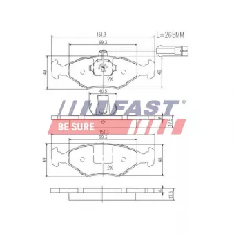 Jeu de 4 plaquettes de frein avant FAST FT29086