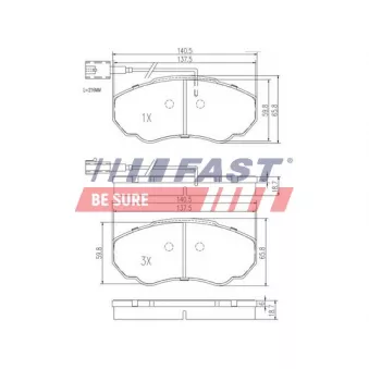Jeu de 4 plaquettes de frein avant FAST FT29107