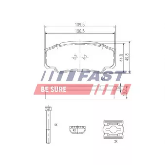 Jeu de 4 plaquettes de frein arrière FAST FT29109