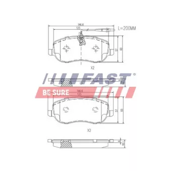 Jeu de 4 plaquettes de frein avant FAST FT29128