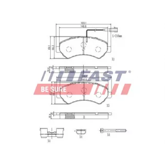Jeu de 4 plaquettes de frein avant FAST FT29132HD