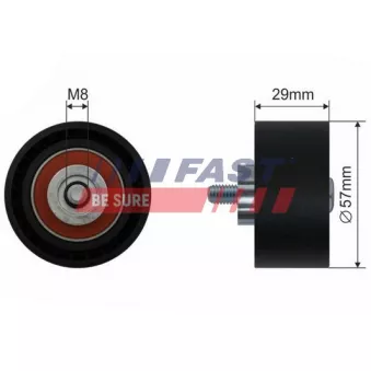 Poulie renvoi/transmission, courroie de distribution FAST FT44017
