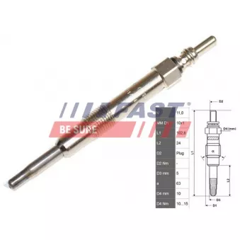 Bougie de préchauffage FAST FT82703