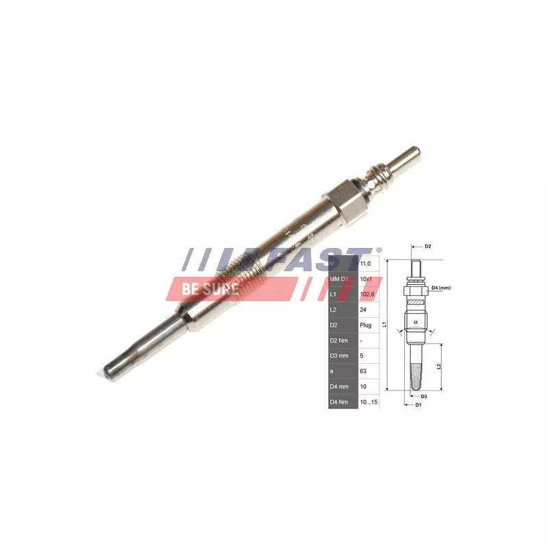 Bougie de préchauffage FAST FT82703