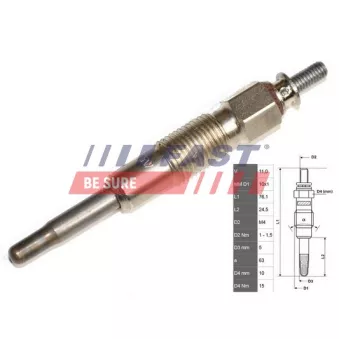 Bougie de préchauffage FAST FT82705