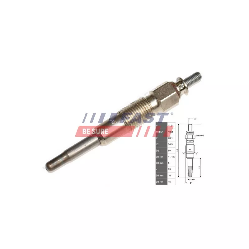 Bougie de préchauffage FAST FT82705