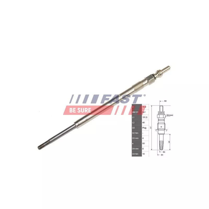 Bougie de préchauffage FAST FT82706