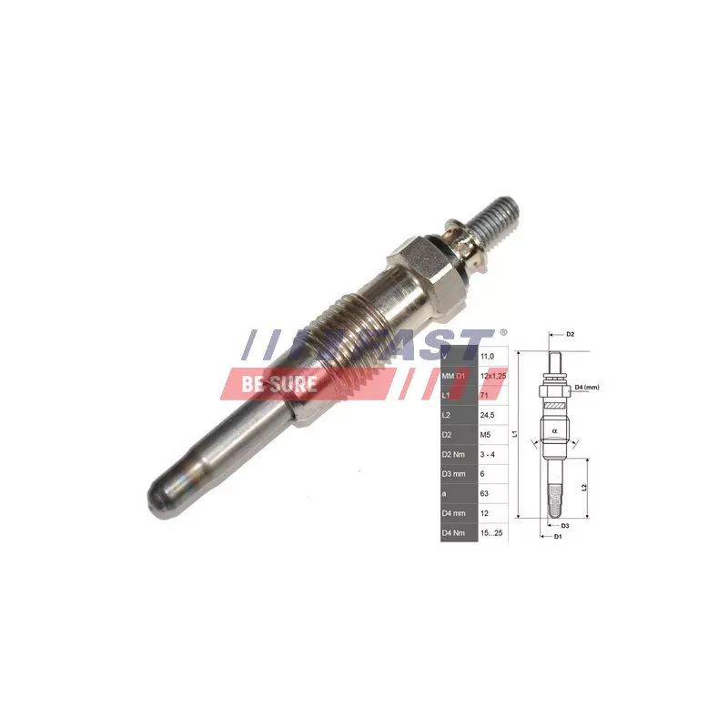 Bougie de préchauffage FAST FT82710