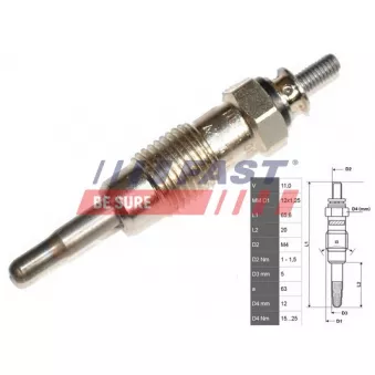Bougie de préchauffage FAST FT82722