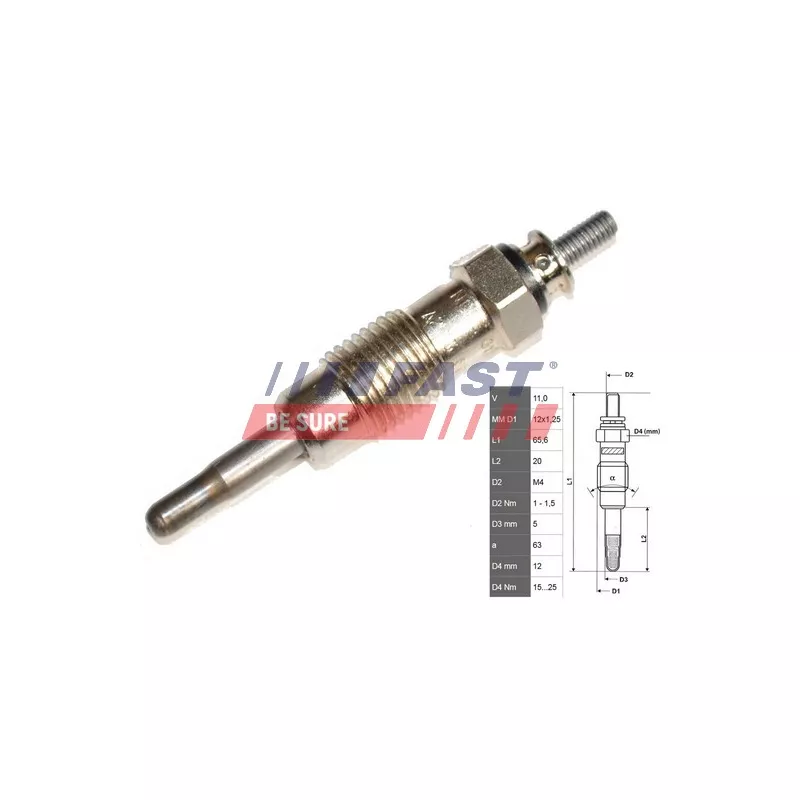 Bougie de préchauffage FAST FT82722