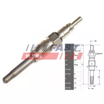 Bougie de préchauffage FAST FT82725