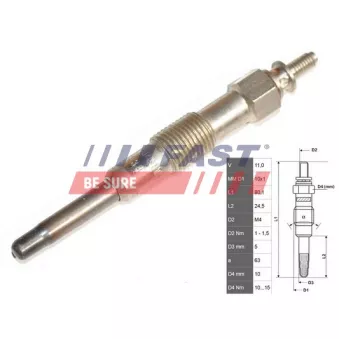 Bougie de préchauffage FAST FT82727