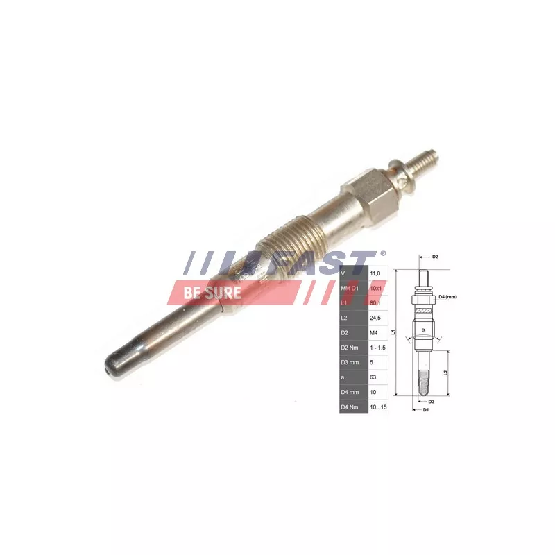 Bougie de préchauffage FAST FT82727