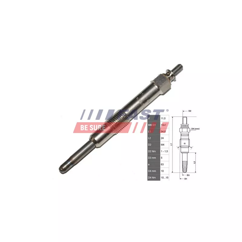 Bougie de préchauffage FAST FT82730