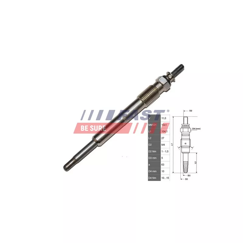 Bougie de préchauffage FAST FT82732