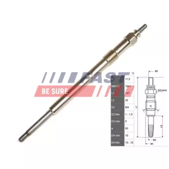 Bougie de préchauffage FAST FT82736