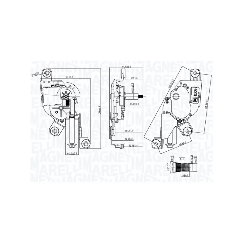 Moteur d'essuie-glace MAGNETI MARELLI 064371000010