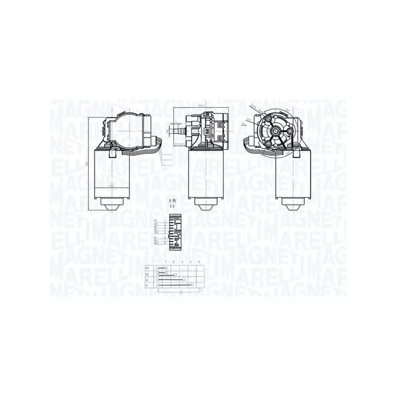 Moteur d'essuie-glace MAGNETI MARELLI 064373400010