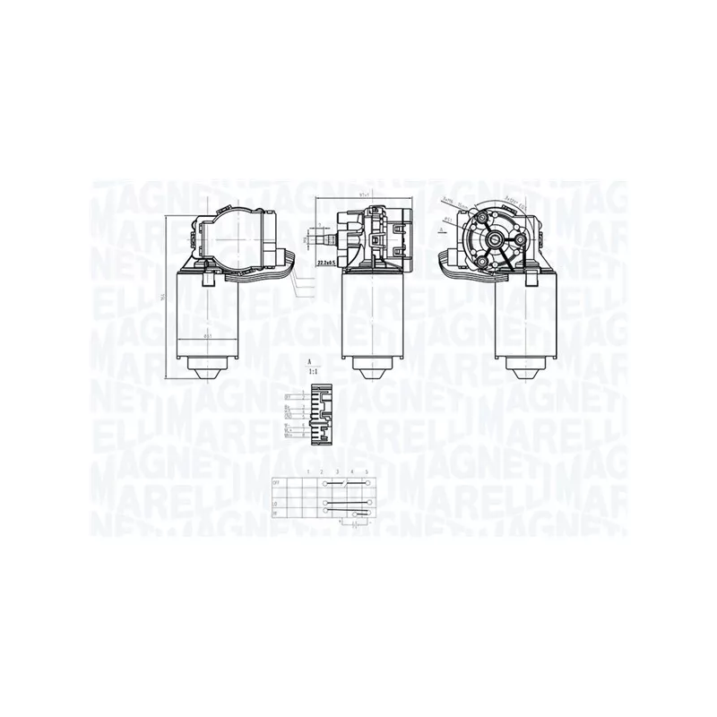 Moteur d'essuie-glace MAGNETI MARELLI 064373500010