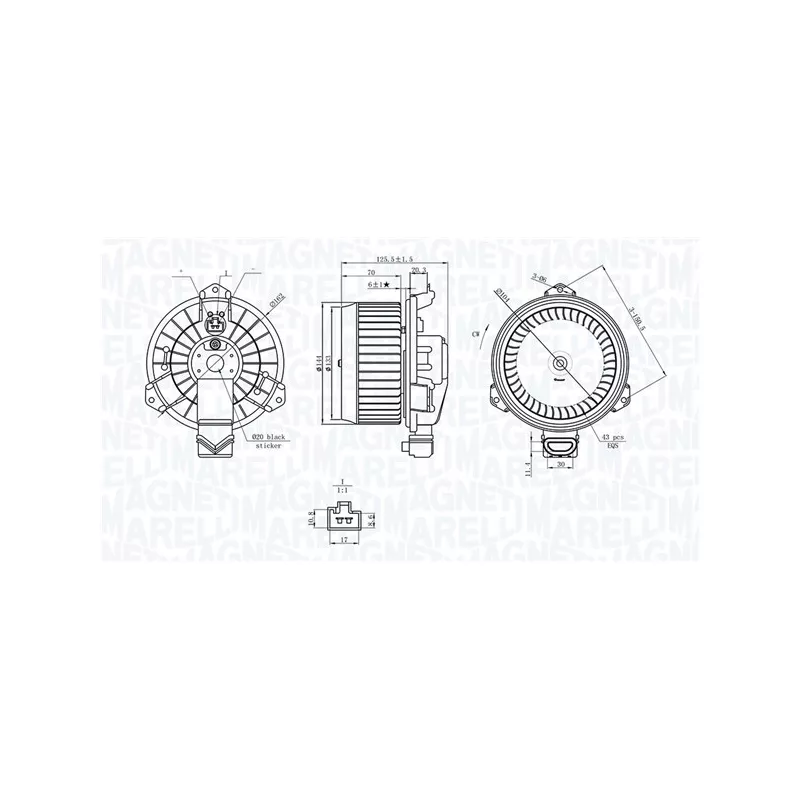 Pulseur d'air habitacle MAGNETI MARELLI 069412749010