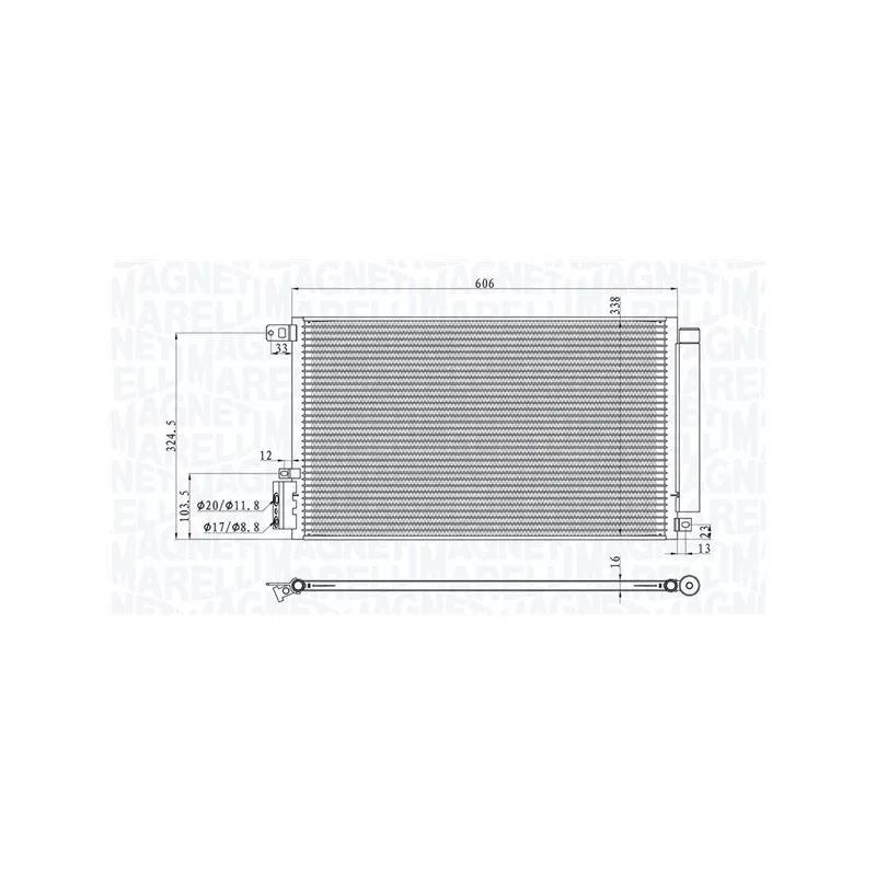 Condenseur, climatisation MAGNETI MARELLI 350203100500