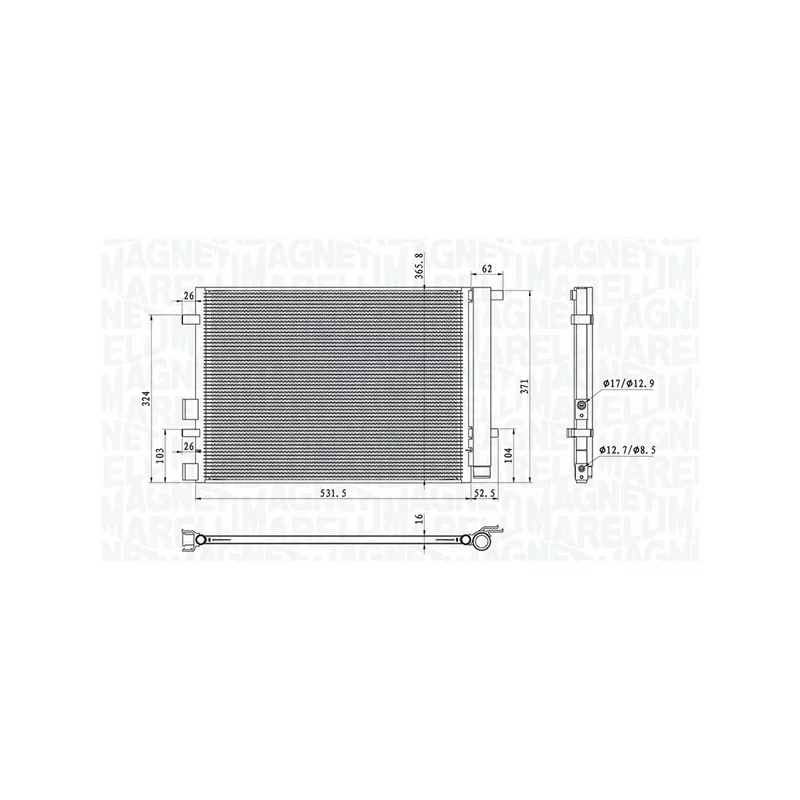 Condenseur, climatisation MAGNETI MARELLI 350203100700