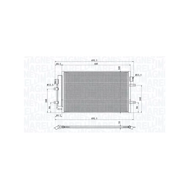 Condenseur, climatisation MAGNETI MARELLI 350203100900