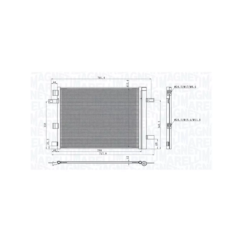 Condenseur, climatisation MAGNETI MARELLI 350203101200