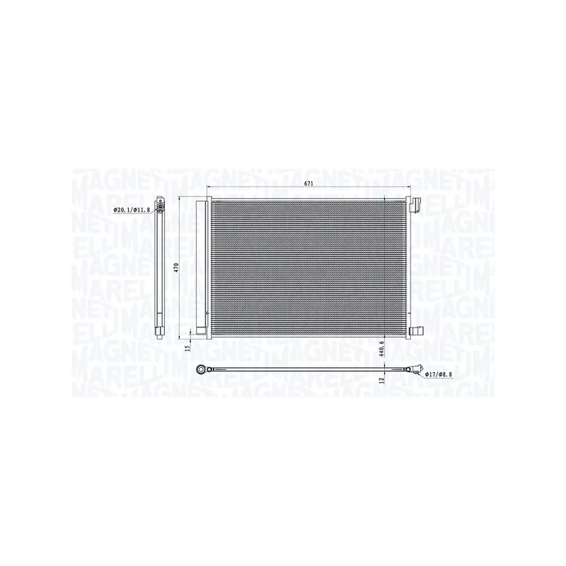Condenseur, climatisation MAGNETI MARELLI 350203101300