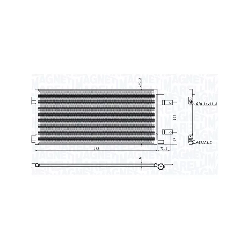 Condenseur, climatisation MAGNETI MARELLI 350203101600