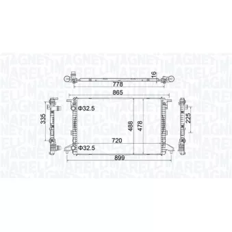 Radiateur, refroidissement du moteur MAGNETI MARELLI 350213201900